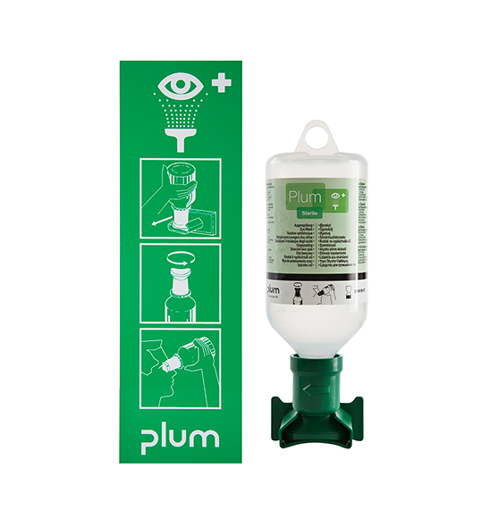 Plum Staţie pentru clătirea ochilor cu 1 flacon Plum Staţie pentru clătirea ochilor cu 1 flacon