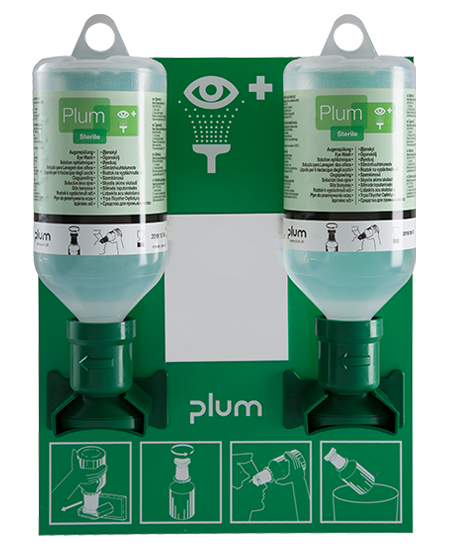 Plum Eyewash station with 2 x 500 ml Eyewash bottle