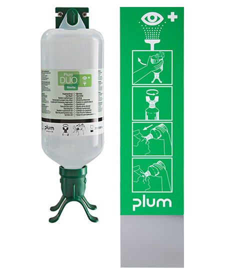 Plum DUO eyewash station with 1000 ml Eyewash bottle
